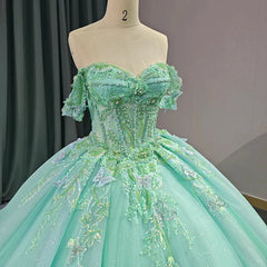 Quinceanera Dresses Exquisite Princess Ball Gown Cap sleeve Quinceanera Dresses with 3D Appliques