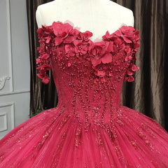 Quinceanera Dresses Exquisite Red Pearls Sleeveless Quinceanera Dresses 3D Appliques Party Dresses