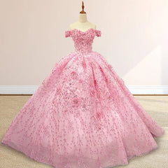 Quinceanera Dresses Luxury Ball Gown Appliques Off the Shoulder Sweet Dresses Beading