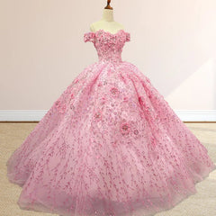 Quinceanera Dresses Luxury Ball Gown Appliques Off the Shoulder Sweet Dresses Beading