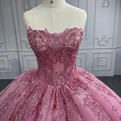 Quinceanera Dresses Romantic Court Train Ball Gown Strapless Pleated