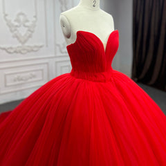 Quinceanera Dresses Simple Red Sweetheart Party Dresses Ruched Sleeveless Prom Dresses Ball Gown