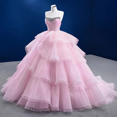 Quinceanera Dresses Simple Tiered Ball Gown Elegant Lace Up Long Evening Dresses with Diamonds