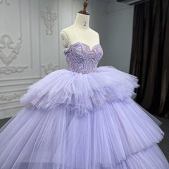 Quinceanera Dresses  Strapless Ball Gown Crystal  Lavender