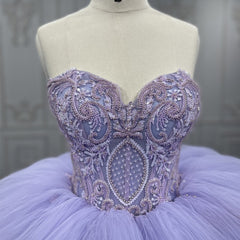 Quinceanera Dresses  Strapless Ball Gown Crystal  Lavender