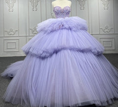 Quinceanera Dresses  Strapless Ball Gown Crystal  Lavender