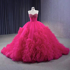 Quinceanera Dresses Stylish Luxury Evening Dresses Sweep Train Sleeveless Pleated Ball Gown