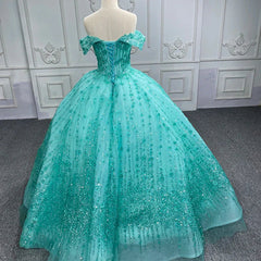 Quinceanera Dresses V-neck Sequined Evening Party Dresses Off-the-shoulder