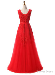 Red Lace Beading Sexy Backless Prom Dress