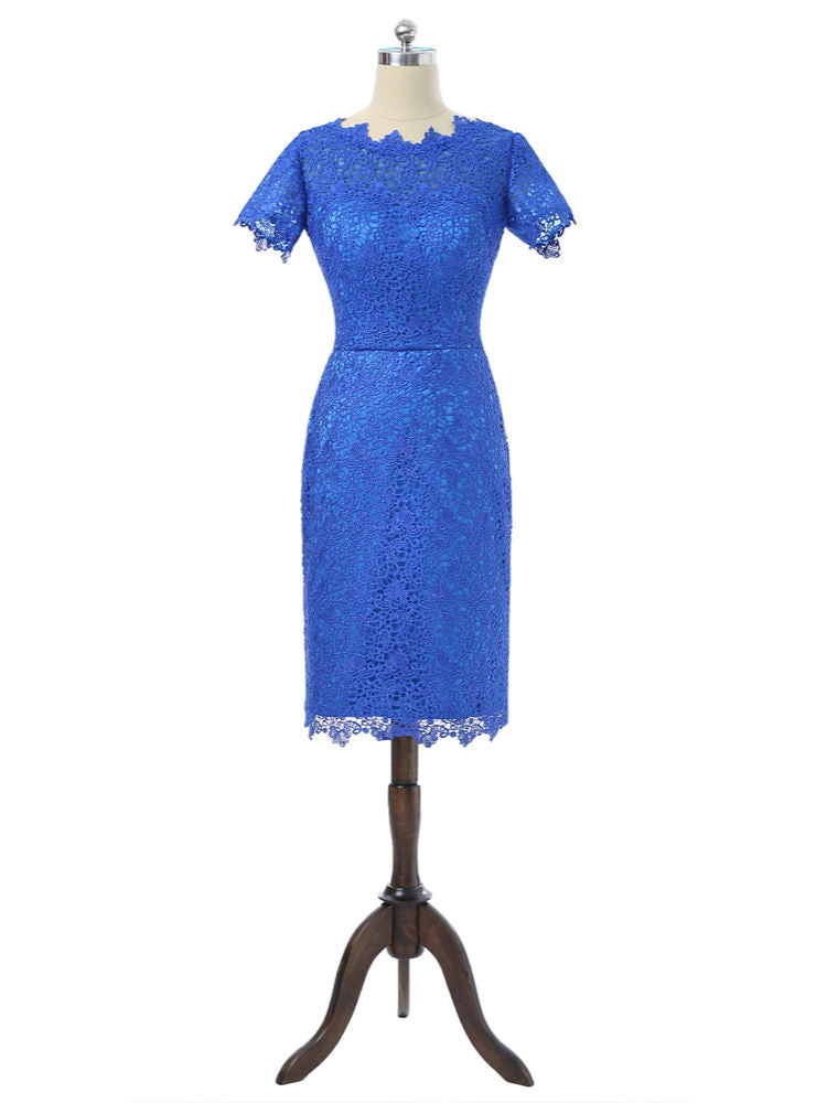 Royal Blue Sheath Cap Sleeves Mother Of The Bride Dresses