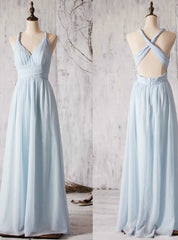 Ruched Plunge V Floor Length Chiffon Bridesmaid Dresses Featuring Criss-cross Open Back