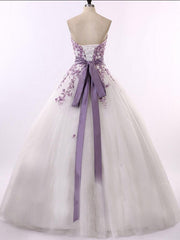 Abiti da sposa delle appliques viola innamorati in tulle alti-up abiti da sposa a-line