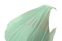 Simple A-Line Chiffon Ruched Mint Green Long Bridesmaid Dresses