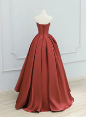 Satin Long Simple Formal Dresses Evening Dresses, Satin Lace-up Prom Dresses