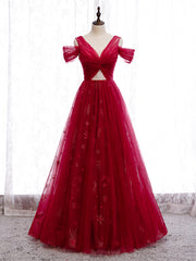 Shop Off The Shoulder Sparkle Appliques Sequin Burgundy Prom Dress Under 120