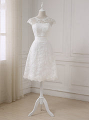 Short A-line Lace Little White Wedding Dresses