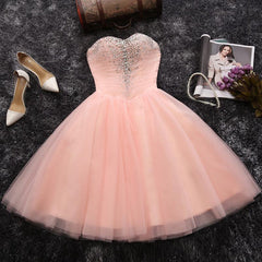 Short Prom Dresses Juniors Homecoming Dresses Pink A-line Sweetheart