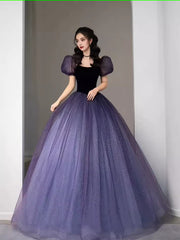 Simple A Line Grape Tulle Robes de bal Robe de soirée