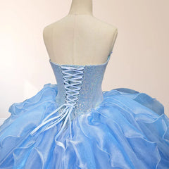 Sky Blue Quinceanera Dresses with Pleats and Flowers