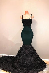 Spaghetti-straps prom dress, mermaid evening party gowns on sale