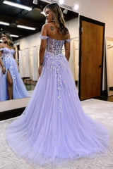 sparkly lilac sequins corset a line long prom dress with slit