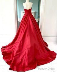 Strapless Red Long Prom Dress