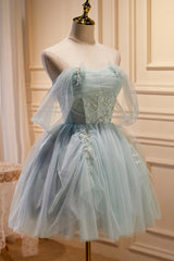 Sparkly Tulle Short Prom Dresses with Beading, Shiny New Style Homecoming Gown