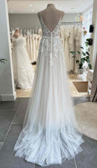 Straps A-line Tulle/Lace Beach Wedding Dresses