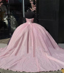 Sweetheart Light Pink Quinceanera Dresses Ball Gown Birthday Party Dresses