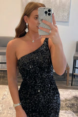 Tight Sequins One Shoulder Homecoming Dresses