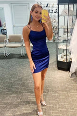 Tight Simple Royal Blue Homecoming Dress