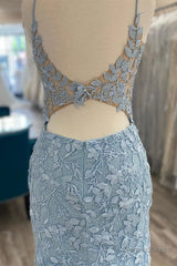 V Neck Light Blue Short Lace Prom Dresses, Light Blue Short Blue Lace Graduation Homecoming Dresses