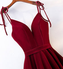 Velvet Straps Long V-neckline Long Party Dresses, Velvet Bridesmaid Dresses