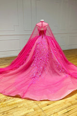 Vestido de baile vintage sweetheart rosa apliques tule tule long quinceanera vestidos