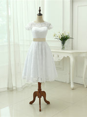 Vintage Tea Length Lace Short Wedding Dress