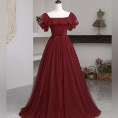 Wine Red Long Fairy Gown Dress