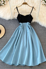 Blue A-Line Short Dress