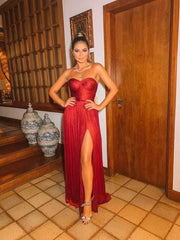 Fashion Red Prom Dresses Long Sexy Prom Dress