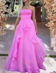 simple pink prom dress,modest evening dresses