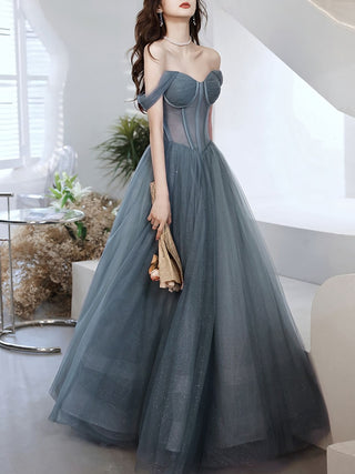 Champagne Tulle Long Butterfly A Line Prom Dresses – Denver Dress