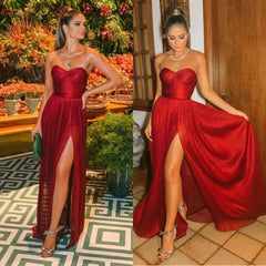 Fashion Red Prom Dresses Long Sexy Prom Dress