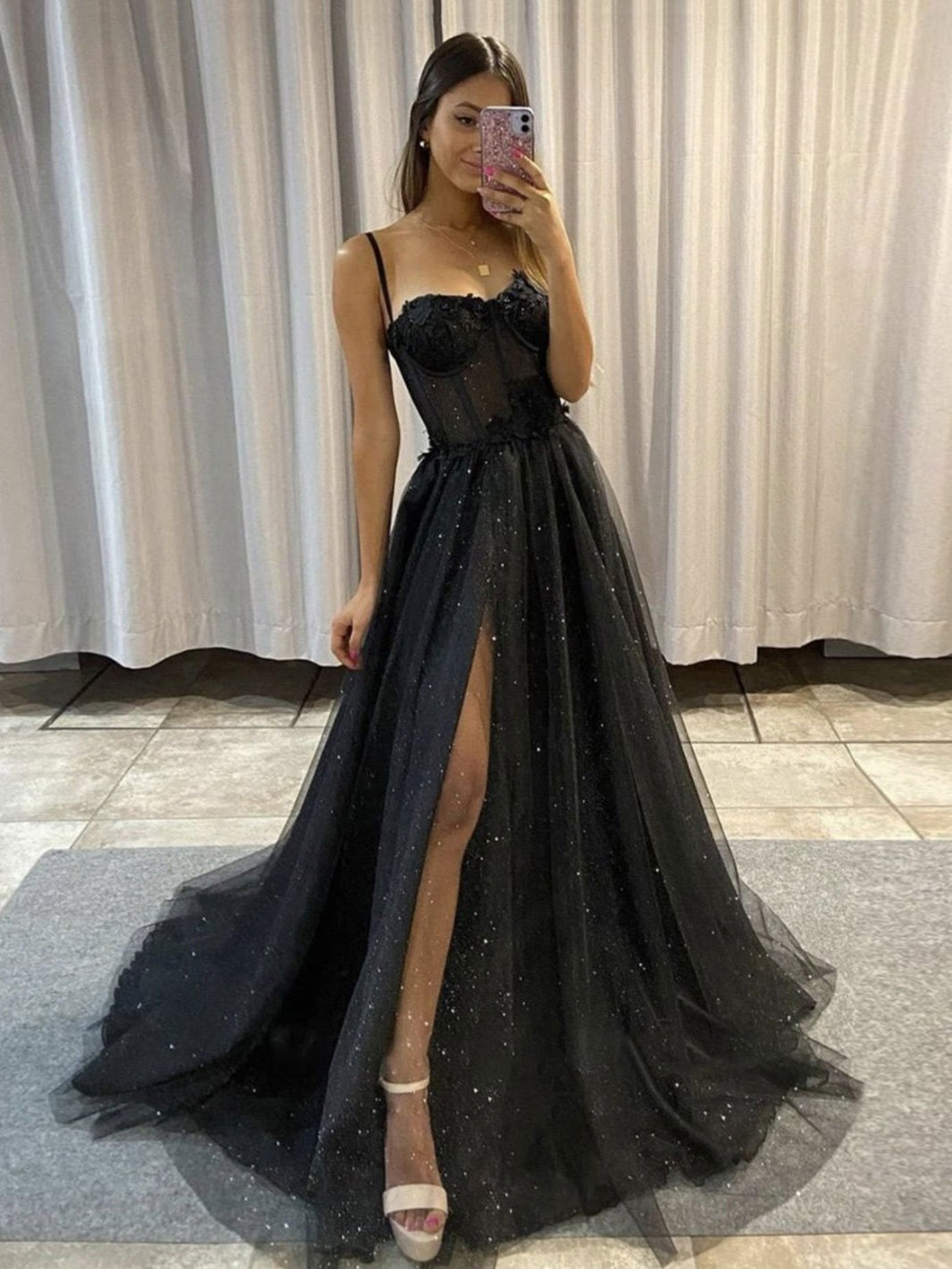 Champagne Tulle Long Butterfly A Line Prom Dresses Denver Dress 3809