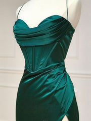 Mermaid Sweetheart Neck Green Long Prom Dress, Green Formal Evening Dress