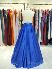 Ball Gown Jewel Floor-Length Satin Evening Dresses For Black girls With Rhinestone