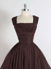 Brown A-Line Short Prom Dresses For Black girls For Women, Brown Short Formal Dress