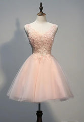 Charming Pearl Pink Tulle Formal Dress Outfits For Women , Lovely Homecoming Dresses