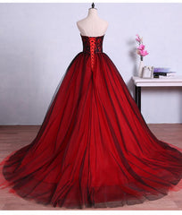 Charming Sweetheart Red and Black Gown, Sweet 16 Dress Outfits For Girls, Formal Dress
