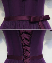 Cute Purple High Low Prom Dress Outfits For Girls, Purple Homecoming Dresses