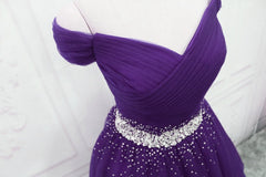 Dark Purple Tulle Long Prom Dresses For Black girls For Women, Junior Prom Dress