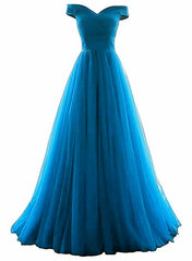 Prom Dresses Styles, Tulle Off Shoulder Floor Length Party Dress, Long Prom Dress, Prom Dresses